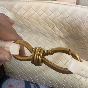Elegant Cream Woven Handbag